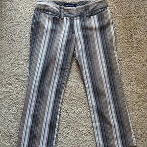 Blue Asphalt Striped Crop Pants